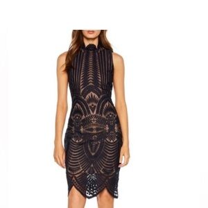 Bardot Black Lace Cocktail Dress
